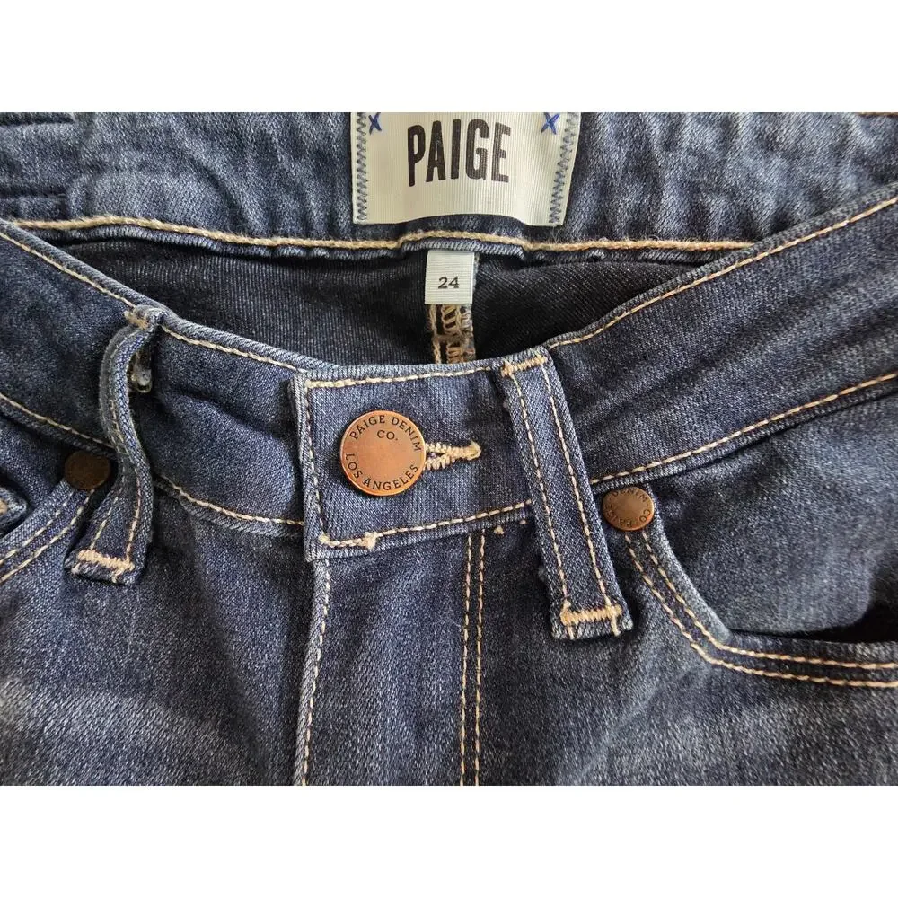 PAIGE Verdugo Crop Skinny Jeans Women's Size 24 Blue Stretch Made in USA